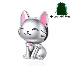Cute Kitten Charm Bead | 925 Silver | Brand New